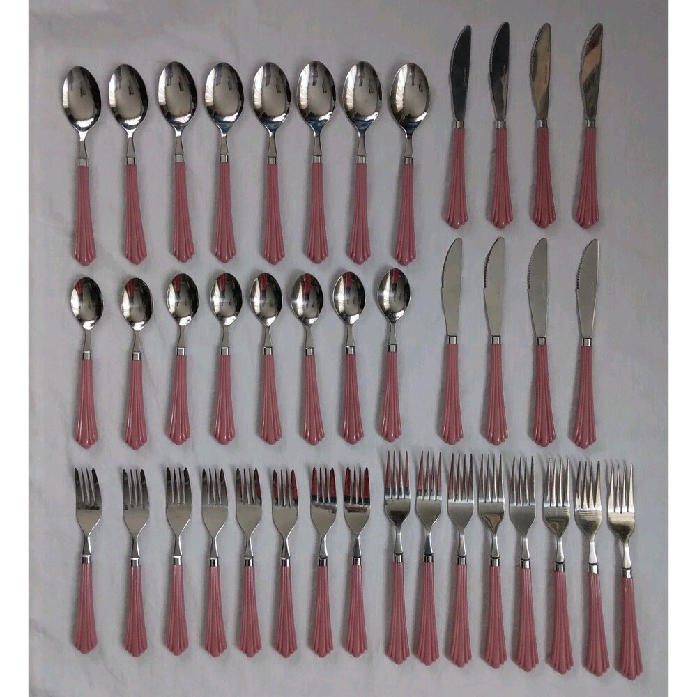 Vintage Regent Sheffield Feeling Festive Stainless Pink Mauve Cottagecore 40 Pcs